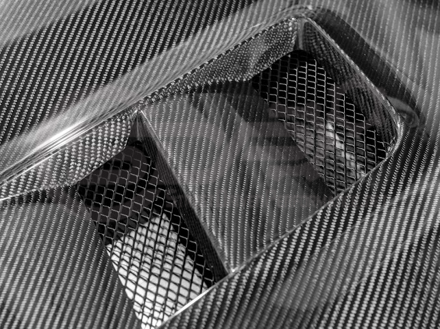 2024-Up Ford Mustang S650 | Terminator Style CARBON FIBER Front Vented Hood