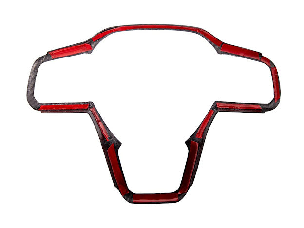 2024-Up Ford Mustang S650 | CARBON FIBER Stick-On Steering Wheel Interior Trim Cover