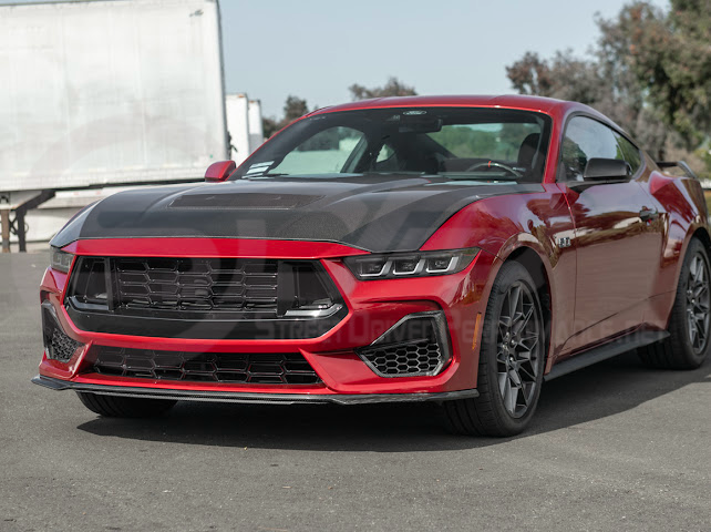 2024-Up Ford Mustang S650 | Factory Style CARBON FIBER Front Hood with Hood Vent (2 versions)