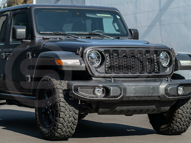 2024-UP JEEP WRANGLER GLADIATOR | FACTORY STYLE FRONT BUMPER GRILLE INSERT SURROUNDING REPLACEMENT