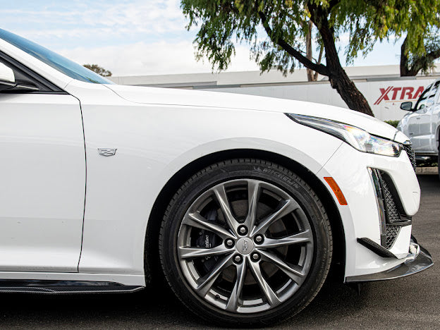 2020-2024 CADILLAC CT5-V & CT5 SPORT | BLACKWING PACKAGE CARBON FIBER FRONT LIP SPLITTER CANARDS