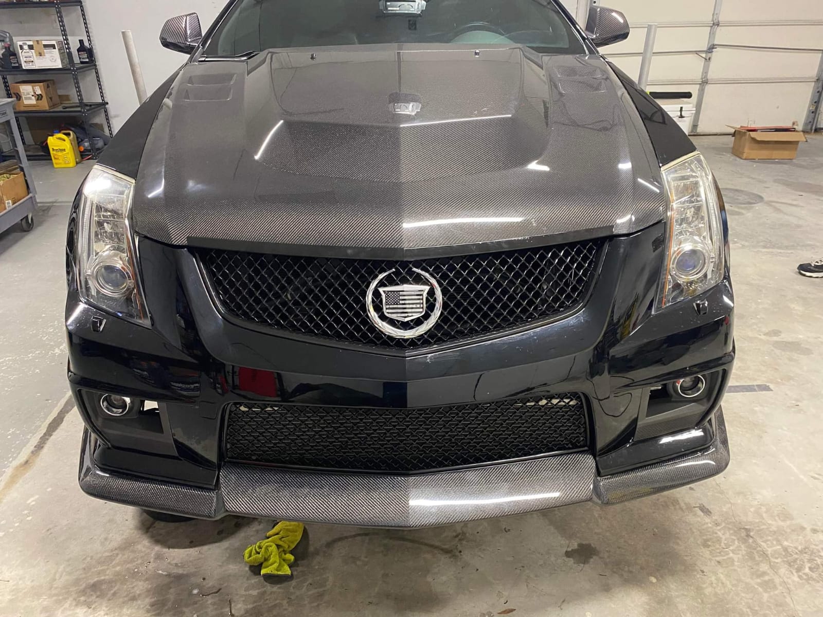 2009-2015 Cadillac CTS-V V2 SDP Style Double Sided Carbon Fiber Cowl Hood