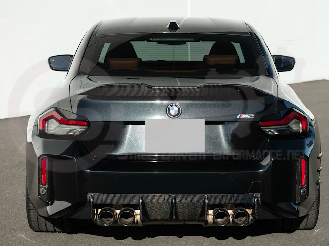 2023-UP BMW G87 M2 | FACTORY STYLE CARBON FIBER REPLACEMENT REAR BUMPER REFLECTOR TRIM PAIR