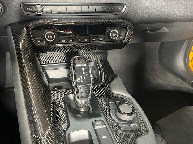 2020-Up Toyota GR Supra A90 A91 |Factory Style DRY CARBON FIBER Center Console AC Switch Panel Cover