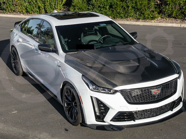 2022-UP CADILLAC CT5-V BLACKWING SEDAN | CARBON FIBER FACTORY EXTENDED STYLE FRONT LIP SPLITTER GROUND EFFECTS