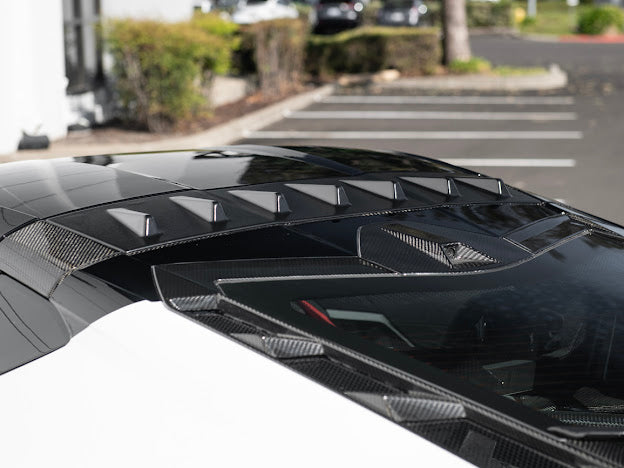 2020+ CHEVROLET CORVETTE C8 COUPE | CARBON FIBER REAR ROOF WING SPOILER VORTEX GENERATORS