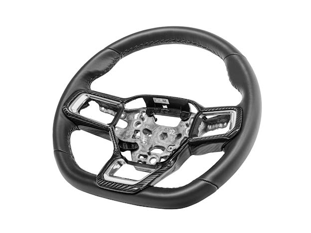 2024-Up Ford Mustang S650 | CARBON FIBER Stick-On Steering Wheel Interior Trim Cover