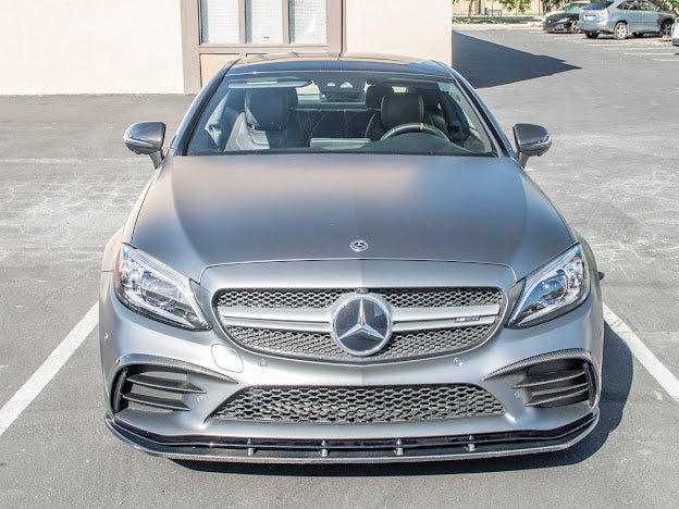 2019-Up MB C205 W205 Mercedes C-Class AMG Bumper CARBON FIBER Front Bumper Lip Splitter Ground Effects
