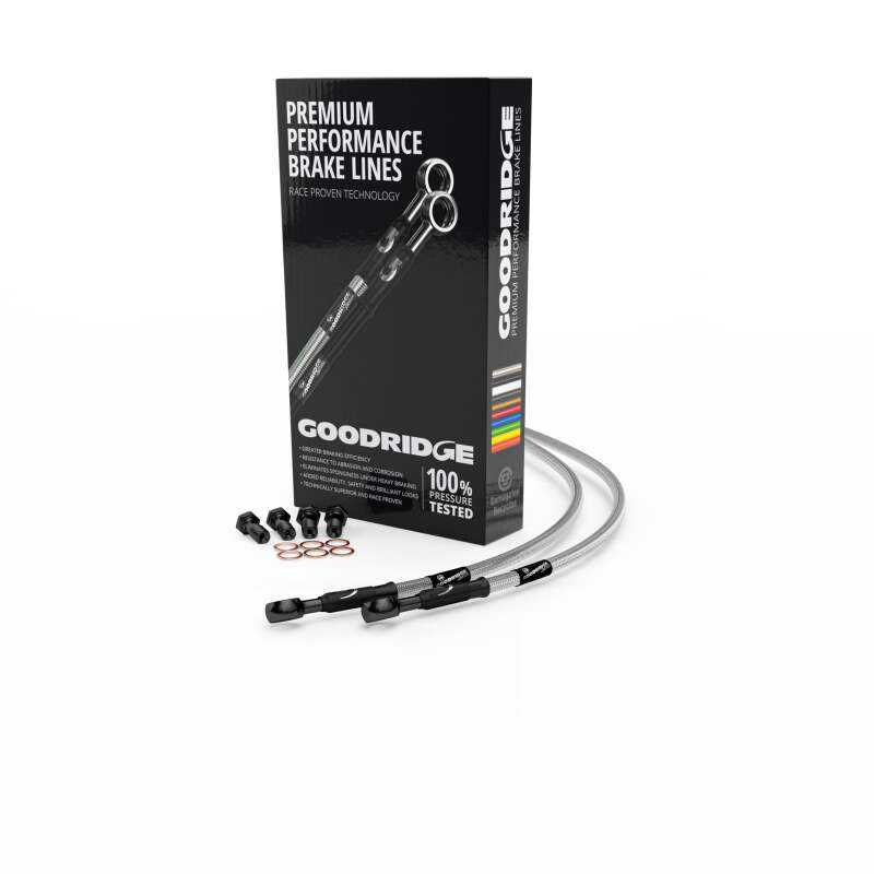Goodridge 15-16 Harley-Davidson FLHXSE CVO Street Glide Black Clutch Line w/Clear Fitting