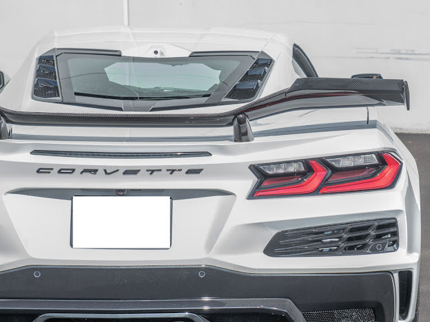 2020+ CORVETTE C8 Z06 | CARBON FIBER HIGH WING SPOILER *ADD-ON* WICKERBILL PAIR