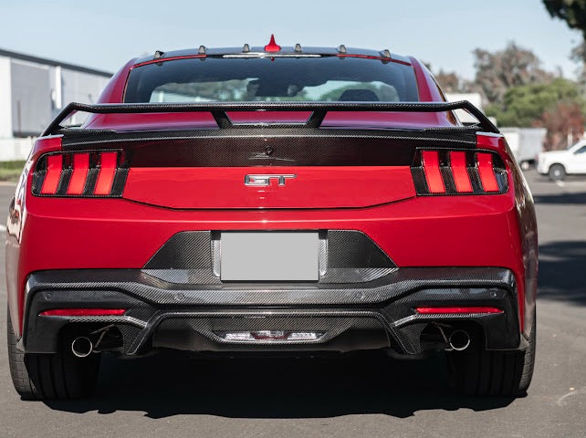 2024-Up Ford Mustang S650 | GT Style CARBON FIBER Rear Trunk Lid Wing & Spoiler Panel