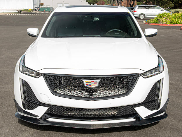 2020-2024 CADILLAC CT5-V & CT5 SPORT | BLACKWING PACKAGE CARBON FIBER FRONT LIP SPLITTER CANARDS