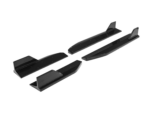 2024-UP FORD MUSTANG S650 | GT350R PERFORMANCE STYLE CARBON FIBER SIDE SKIRTS EXTENSION ROCKER PANELS GROUND EFFECTS