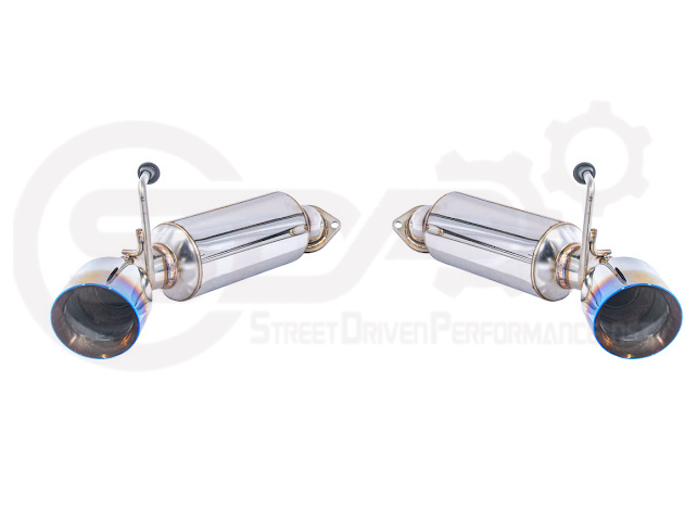 (2014-2016 INFINITI Q60 MUFFLER AXLE BACK EXHAUST (ANDOLIZED SILVER OR BURNT BLUE TIPS)