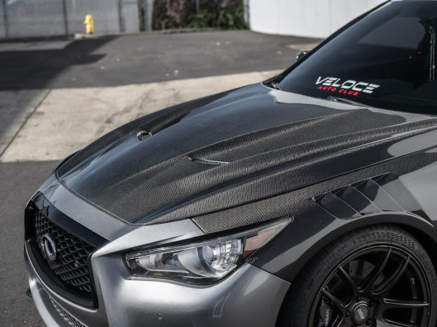 2014-Up Infiniti Q50 V37 | Performance CARBON FIBER Front Vented Hood