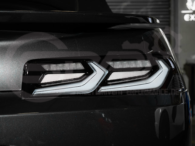 2014-2015 CHEVROLET CAMARO | GM C8 CORVETTE STYLE SEQUENTIAL SIGNAL LED REAR TAILLIGHT PAIR (CLEAR OR SMOKE TINTED LENSES)