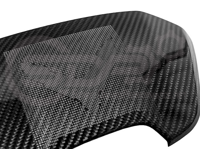 2020-Present Corvette C8 Coupe Models | GM Factory Style CARBON FIBER Interior Console Waterfall Lower Speaker Grille Trim Cover With Corvette Logo