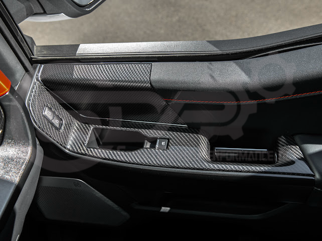 2021-UP FORD F-150 | FACTORY STYLE CARBON FIBER FRONT DOOR GLASS LIFTING PANEL COVER