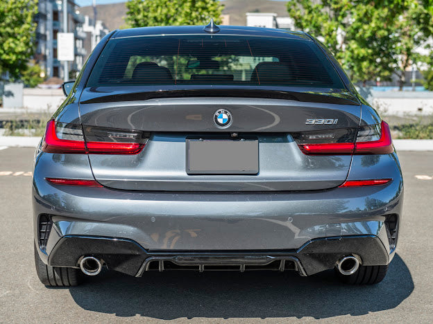2019-Up BMW 3-Series & 2021+ G80 M3 | M-Sport Style GLOSSY BLACK Rear Trunk Spoiler Wing