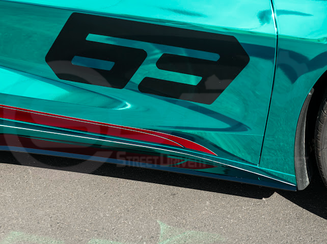 2020-UP CORVETTE C8 STINGRAY & Z51 | 5VM STYLE 2PCS GLOSSY BLACK SIDE SKIRTS ROCKER PANEL GROUND EFFECTS