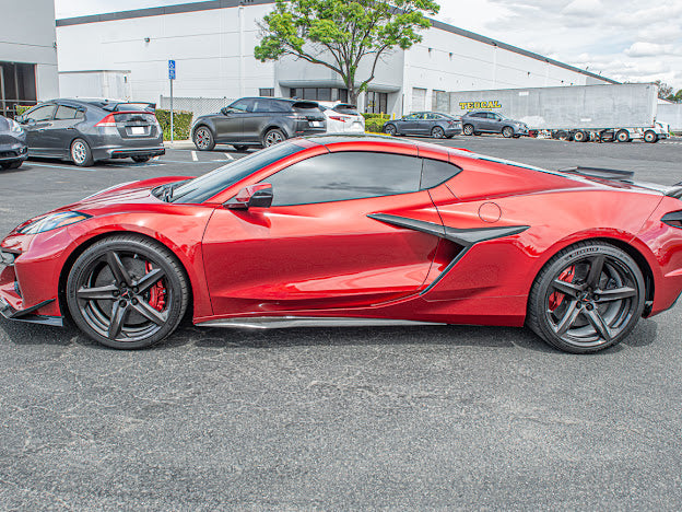2020+ CHEVROLET CORVETTE C8 Z06/ E-RAY | CARBON FIBER SIDE FENDER VENT DOOR HANDLE TRIM PAIR