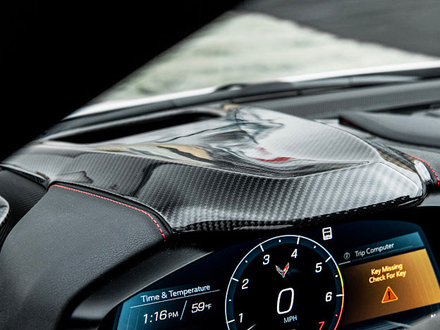 2020+ CHEVROLET CORVETTE C8 CARBON FIBER UPPER DASHBOARD PAD INSTRUSMENT PANEL COVER