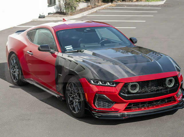 2024-UP FORD MUSTANG ECOBOOST & GT | GTV STYLE FRONT UPPER GRILLE LED AIR INTAKES