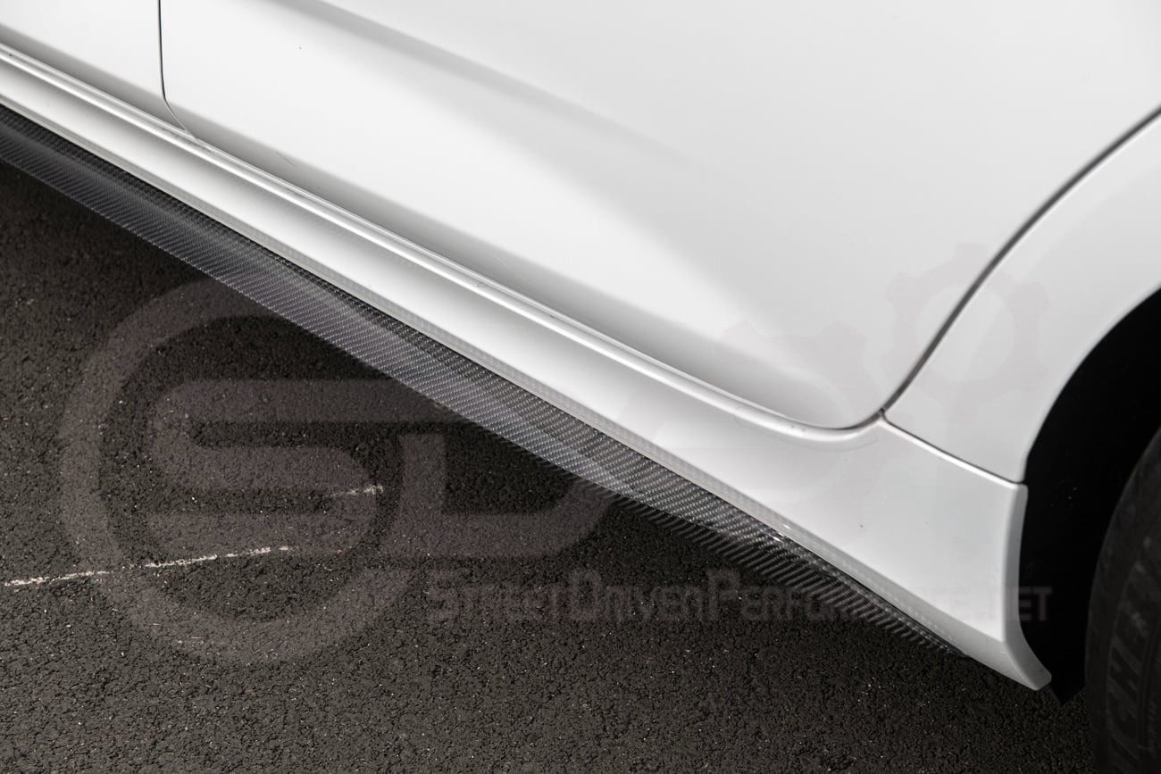 2020-2024 CADILLAC CT4-V BLACKWING SEDAN | CARBON FIBER FRONT LIP SPLITTER CANARDS WINGLETS & SIDE SKIRTS ROCKER PANELS GROUND EFFECTS