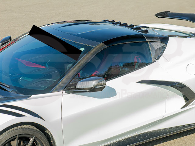 2020-Up Corvette C8 | SDP Performance Style Carbon Fiber Side Quarter Window Louver Sun Shade Cover