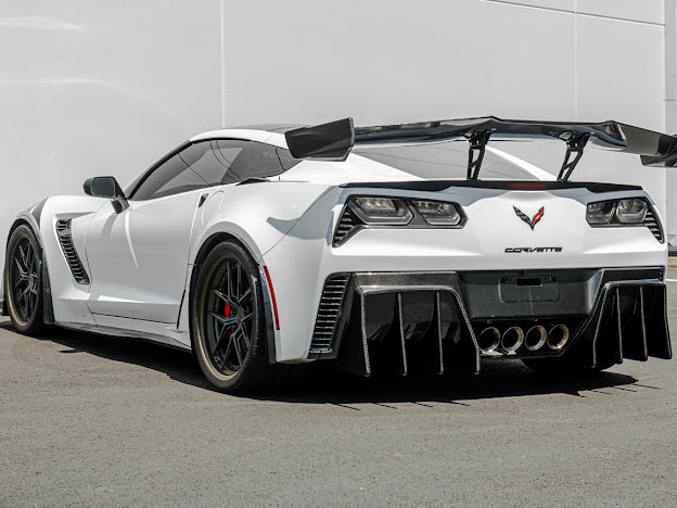 2014-2019 CORVETTE C7 | CARBON FIBER ZR1 EXTENDED REAR SPOILER HIGH WING