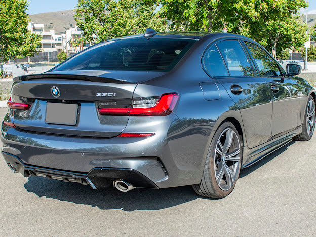 2019-Up BMW 3-Series & 2021+ G80 M3 | M-Sport Style GLOSSY BLACK Rear Trunk Spoiler Wing
