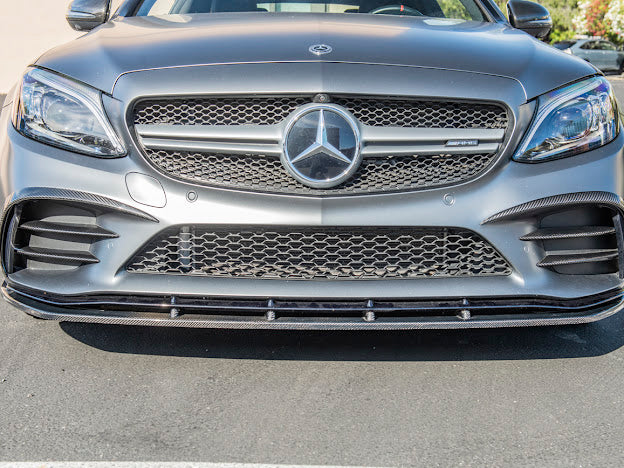 2019-Up C205 W205 Mercedes C-Class AMG Factory Style Carbon Fiber Front Air Vent Cover Pair