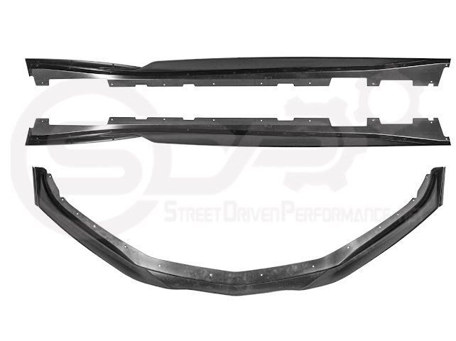 2016-2024 Camaro SS & 2019-2024 Chevrolet Camaro LT / LS / RS Models | SDP T6 Style GLOSSY BLACK Front Lip Splitter Side End Cap & Side Skirts Aero Kit