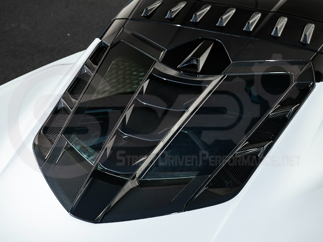 2020+ CORVETTE C8 ALL MODELS | ZR1 STYLE CARBON FLASH REAR WINDOW HATCH VENT LOUVER COVER