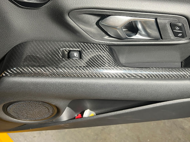 2020-Up Toyota GR Supra A90 | Factory Style DRY CARBON FIBER Side Door Window Switch Panel Cover