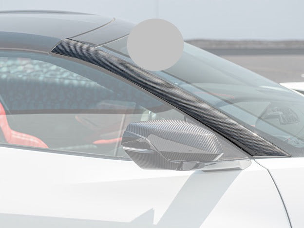 2020+ CHEVROLET CORVETTE C8 CARBON FIBER SIDE WINDOW A-PILLAR VENT COVER TRIM