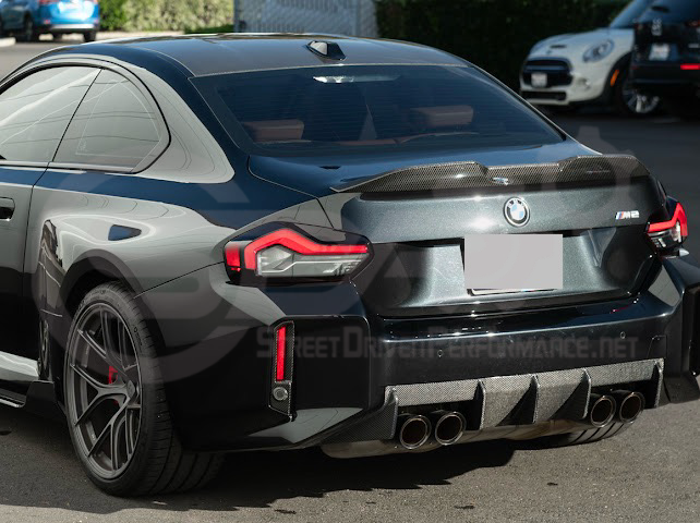 2023-UP BMW G87 M2 | M-SPORT PERFORMANCE V2 STYLE CARBON FIBER REAR BUMPER DIFFUSER