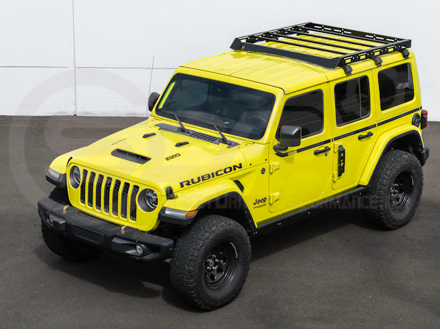2018-UP JEEP WRANGLER JL & 2020-PRESENT JEEP GLADIATOR JT | CARBON STEEL BLACK TOP ROOF CARGO RACK (FULL & HALF LENGTH)