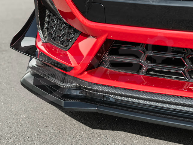 2024-Up Ford Mustang S650 | GTV Style GLOSSY BLACK Add-On Front Lip Splitter Ground Effects