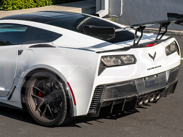 2014-2019 CHEVROLET CORVETTE C7 | ZR1 ZTK CONVERSION PACKAGE REAR SPOILER HIGH WING WITH WING RISER