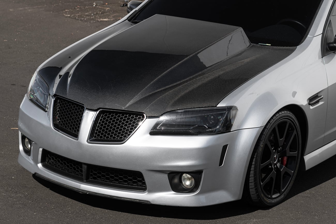 2008-2009 PONTIAC G8 CARBON FIBER FRONT COWL HOOD