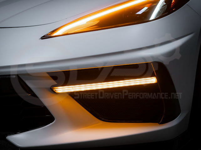 2020-UP CORVETTE C8 STINGRAY & Z51 | SEQUENTIAL FRONT GRILLE LED DRL LIGHT BAR BEZEL INSERTS PAIR