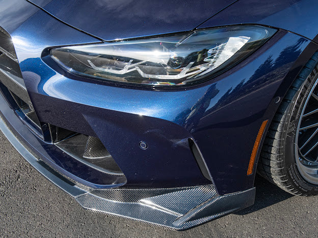 2021-Up BMW G80 M3 & G82 / G83 M4 | M-Performance Style CARBON FIBER 3-Piece Front Bumper Lip Splitter Ground Effects