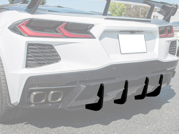 2020+ CORVETTE C8 Z51 REAR LOWER DIFFUSER FINS *ADD-ON*