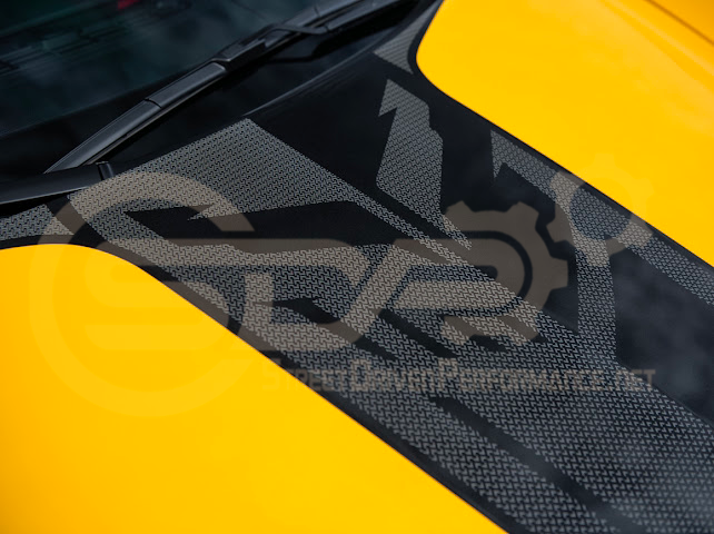 2020-UP CORVETTE C8 BRONZE ACCENT HOOD RACING STRIPE DECAL