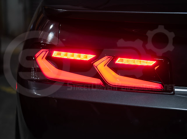 2014-2015 CHEVROLET CAMARO | GM C8 CORVETTE STYLE SEQUENTIAL SIGNAL LED REAR TAILLIGHT PAIR (CLEAR OR SMOKE TINTED LENSES)