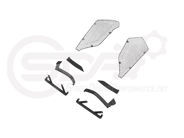 2023-Up Corvette C8 Z06 & E-Ray | Aluminum Black Rear Side Intake Mesh Grille Inserts Pair