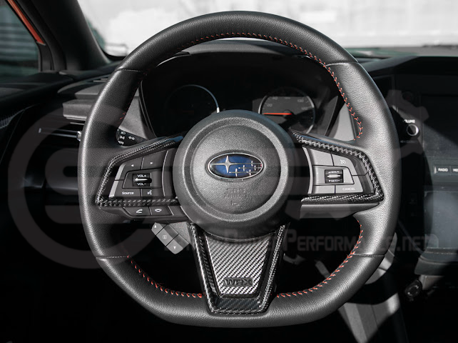 2022-UP SUBARU WRX | FACTORY STYLE CARBON FIBER STEERING WHEEL TRIM COVER