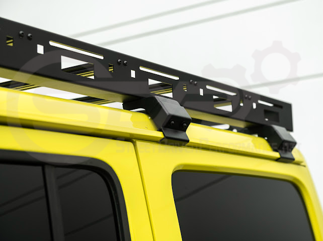 2018-UP JEEP WRANGLER JL & 2020-PRESENT JEEP GLADIATOR JT | CARBON STEEL BLACK TOP ROOF CARGO RACK (FULL & HALF LENGTH)