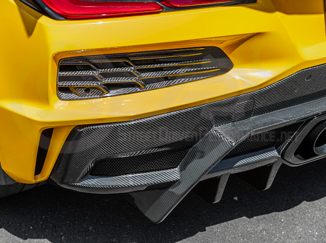 2023-UP CHEVROLET CORVETTE C8 Z06 | SDP PERFORMANCE PACKAGE CARBON FIBER REAR BUMPER FINNED DIFFUSER